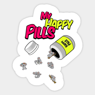 Happy Pills Koala - My happy pills, koalas Sticker